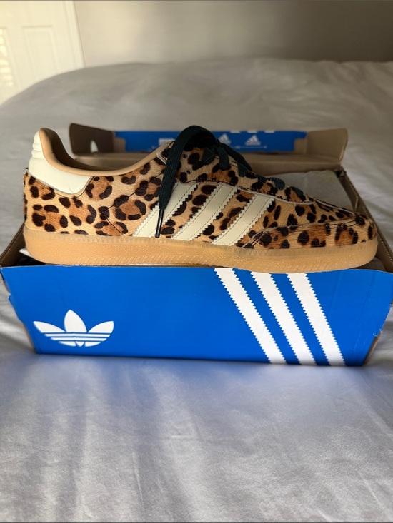 adidas Shoes - adidas Leopard Print Gazelle Sneakers - Cream, Tan & Black NWT